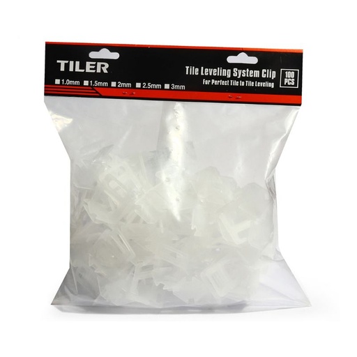 [1001687] คลิปปรับระดับกระเบื้อง 1mm TILER 8119-2PC (แพ็ค 100) POLO