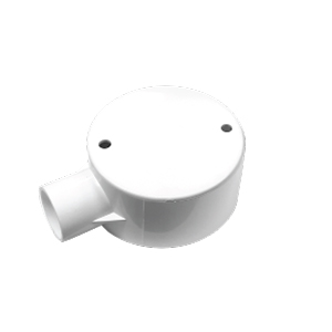 [1002162] NNJB-1/16 กล่องพักสายกลม 1 ทาง สีขาว สำหรับท่อตรง 16 มม. พร้อมแผ่นปิด และสกรู NANO