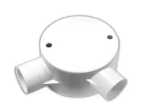 [1002170] NNJB-2A/25 กล่องพักสายกลม 2 ทาง 90 สีขาว สำหรับท่อตรง 25 มม. พร้อมแผ่นปิด และสกรู NANO