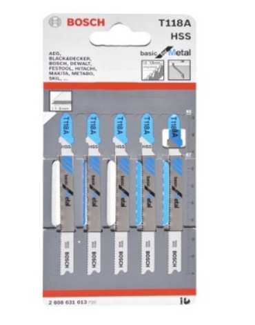 [1002433] ใบเลื่อยจิ๊กซอ T118A BOSCH (แพค5ใบ)