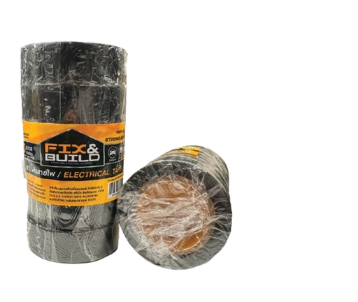 [1002998] เทปพันสายไฟ 10M สีดำ FIX&BUILD+(แพค6ม้วน)