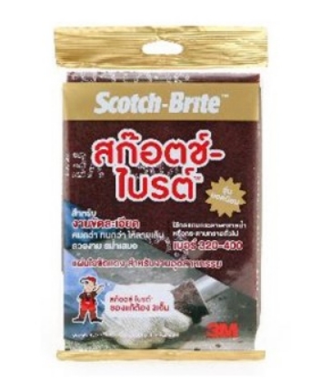 [1003133] สก็อตไบรท์ 4.5"x6" #320-400 สีแดง 3M