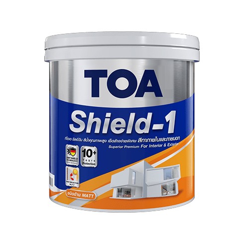 [1004349] สีน้ำภายนอก ด้าน ชิลด์วัน นาโน เบส A 1กล. TOA