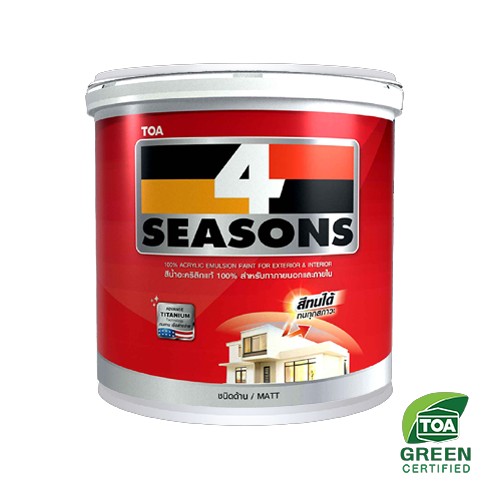 [1004378] สีน้ำภายนอก ด้าน ¼ กล. เบส B โฟร์ซีซันส์ TOA