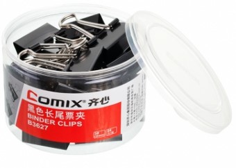 [1005229] คลิปหนีบกระดาษ B3627 ดำ COMIX+