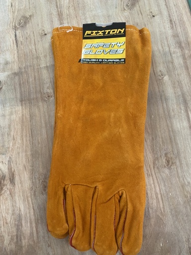 [1005345] ถุงมือหนังยาวมีซับอย่างดี เหลืองFIXTON+