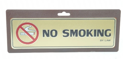 [1005127] ป้ายอลูมิเนียม NO SMOKING ขนาด 7.5*17.5 ซม 0019