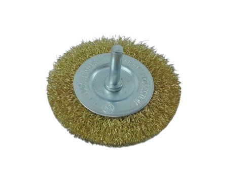 [1005881] แปรงลวดกลม มีแกน 75มม ทองเหลือง 3" FIXTON+