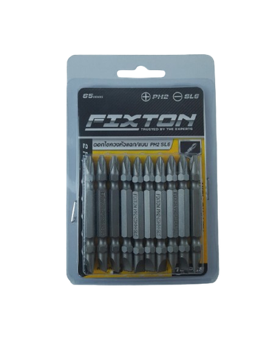 [1006377] ดอกไขควงลมแฉก 2 ด้าน PH2x65mmอย่างดี FIXTON+