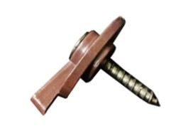 [1006869] ลูกบิดหางปลา พร้อมสกรู สีน้ำตาล แพค 10ชุด