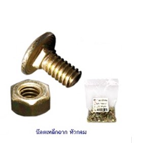 [1007338] น็อตเหล็กฉาก 1/4"x1/2"(ชุบรุ้ง) หัวกลม  (แพค 40)