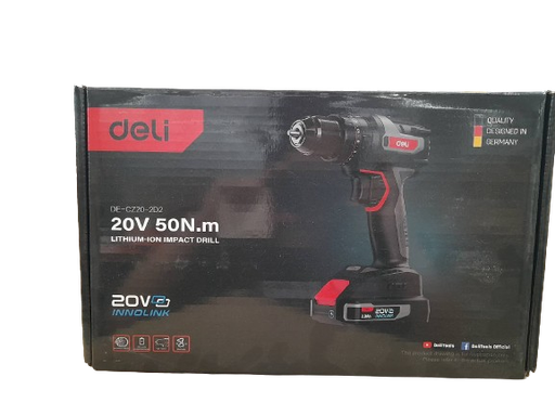 [1008272] สว่านไร้สายกระแทก 20V 50Nm DE-CZ20-2D2 DELI+