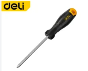 [1000608] ไขควงปากแฉก PH1x100mm Cr-v EDL625100 ด้ามธรรมดา DELI+