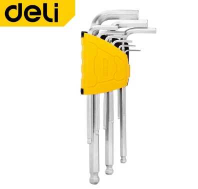 [1000628] ประแจหกเหลี่ยมตัวแอล หัวบอล งานหนัก 9ชิ้น/ชุด EDL232309H DELI+