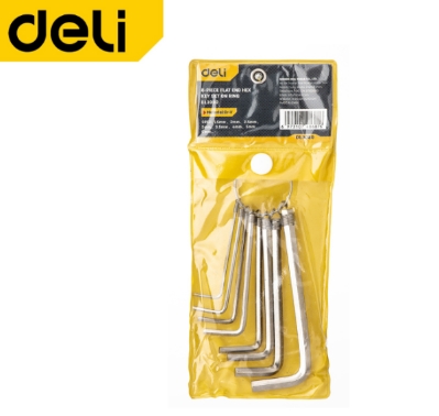 [1000632] ชุดประแจหกเหลี่ยม 8 ชิ้น Cr-v EDL3080 DELI+