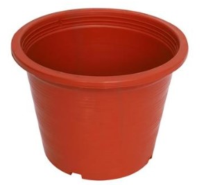 [1001164] กระถางต้นไม้พลาสติก 6" สีอิฐ