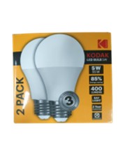 [1001524] หลอดกลม LED A60 E27 5W 400lm แสง DAYLIGHT 6500K  (แพ็ค 2 ชิ้น) Kodak