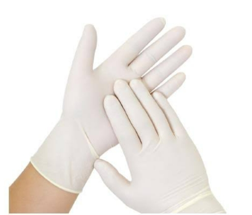 [1002088] ถุงมือแพทย์ สีใสSIZE  M มีแป้ง