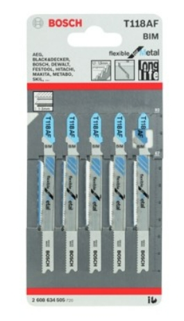 [1002434] ใบเลื่อยจิ๊กซอ T118AF BOSCH (แพค5ใบ)