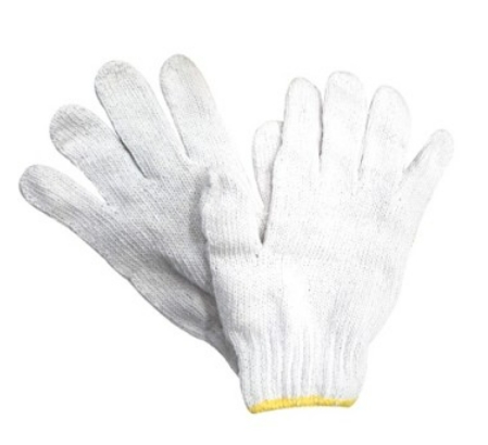 [1003311] ถุงมือผ้า ไม่ฟอก 6ขีด ขอบเหลือง (12 คู่)