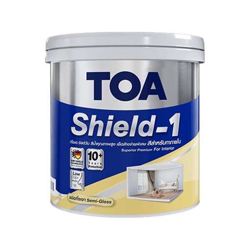 [1004342] สีน้ำภายใน กึ่งเงา 2.5กล. เบส A ชิลด์วัน นาโน TOA