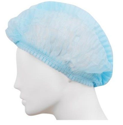 [1004842] หมวกคลุมผม ใยสังเคราะห์ สีฟ้า PK50