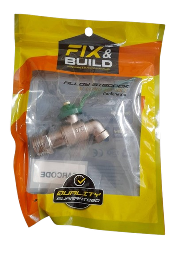 [1007677] ก๊อกโยกสนาม 1/2" แฟนซี เขียว FIX&BUILD+