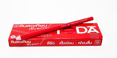 [1008170] ดินสอเทียนเขียนแบบ สีแดง โตด้า