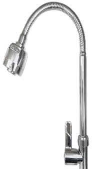 [1009061] ก๊อกซิงค์พื้น แบบท่ออ่อนหัวปรับน้ำ ด้ามเรียบเซรามิควาล์ว VHY2209F VEGARR