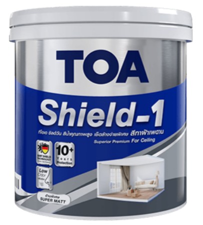 [1009409] สีน้ำทาฝ้าเพดาน ด้าน ชิลด์วัน #E999 1กล TOA