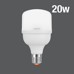 -หลอดกลม LED HIGHT WATT T-BULB GLOSS 20W แสง DAYLIGHT 6500K LAMPTAN