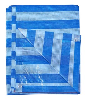 [1001077] ผ้าฟางพลาสติก 8x10M ฟ้าขาว Fix&Build