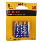 [1001266] -MAX alkaline AAA battery 4 pack blister KODAK