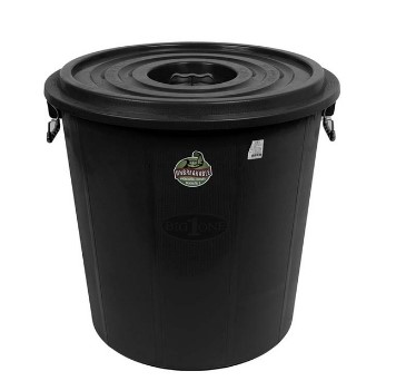 [1002263] ถังน้ำ PP พร้อมฝา 160 ลิตร 5160/1 สีดำ