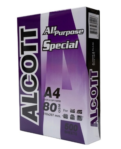 [1002440] กระดาษ A4 80g ม่วง Alcott
