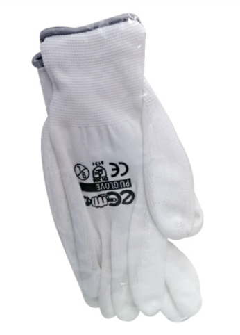 [1002515] ถุงมือถักเคลือบPU Size L สีขาว 701-322GT