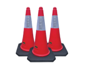 [1004141] กรวยจราจรฐานถ่วงสะท้อนแสง 75cm 7071 FIXTON+