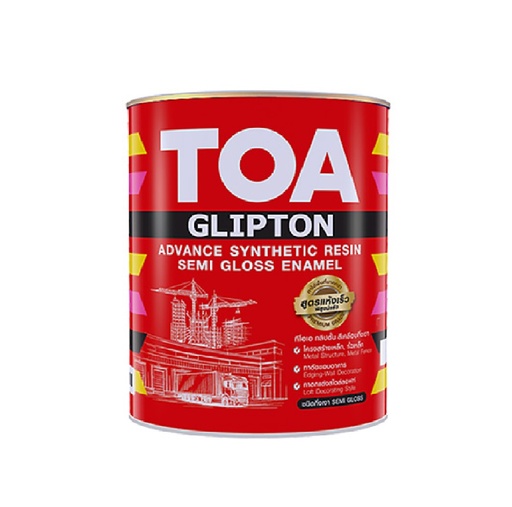 [1004404] สีเคลือบกึ่งเงา กลิปตั้น SG100 1กล. สีขาว TOA