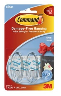 [1004586] ตะขอใส+เทปกาว เล็ก 17092CLR 3M (01586)