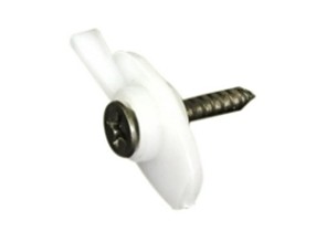 [1006817] ลูกบิดหางปลา พร้อมสกรู สีขาว แพค 10ชุด