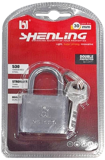 [1006825] แม่กุญแจเหลี่ยม หนาเงิน 30mm SHENLING=