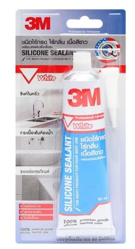 [1006847] ซิลิโคนชนิดไร้กรดป้องกันกันเชื้อรา 60 มล. สีขาว 3M