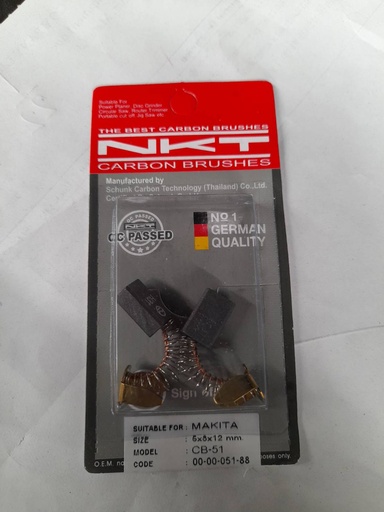 [1007373] แปรงถ่านNKT รุ่น CB-51 รหัส00-00-051 FOR MAKITA