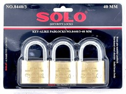 [1000036] กุญแจชุด 40 มม. NO.8440/3 3 ตัวชุด SOLO