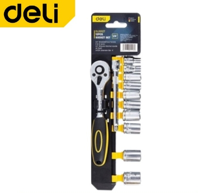 [1000594] ชุดลูกบล็อค 1/4" 12ชิ้น EDL0012T DELI+