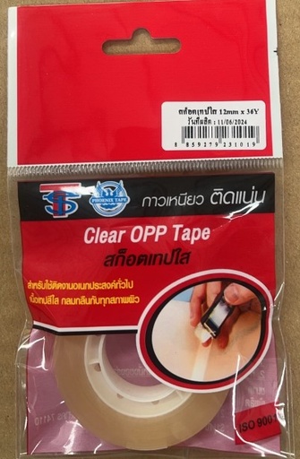 [1008318] เทปใส 12MM x 36Y แกน 1 นิ้ว TST