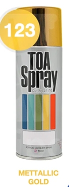 [1008531] ทีโอเอ สเปรย์ เกรดพิเศษ #123 400cc METTALLIC GOLD TOA