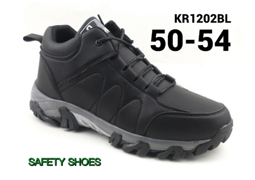[1008712] รองเท้าเซฟตี้ไซส์ใหญ่ หัวเหล็ก Size : 54 (14.5US) KR1202BL-54 สีดำ