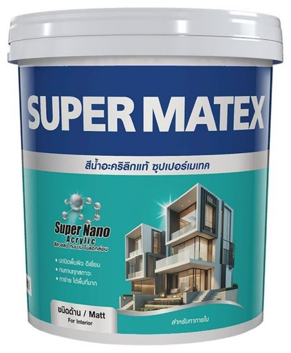[1008850] สีน้ำภายใน ด้าน ซุปเปอร์เมเทค #SM100 5กล. TOA