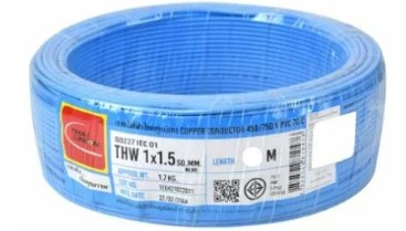 [1008903] สายไฟเดี่ยว THW 1x1.5 50m. ฟ้า TUW